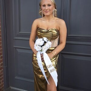 Gold Strapless Gown